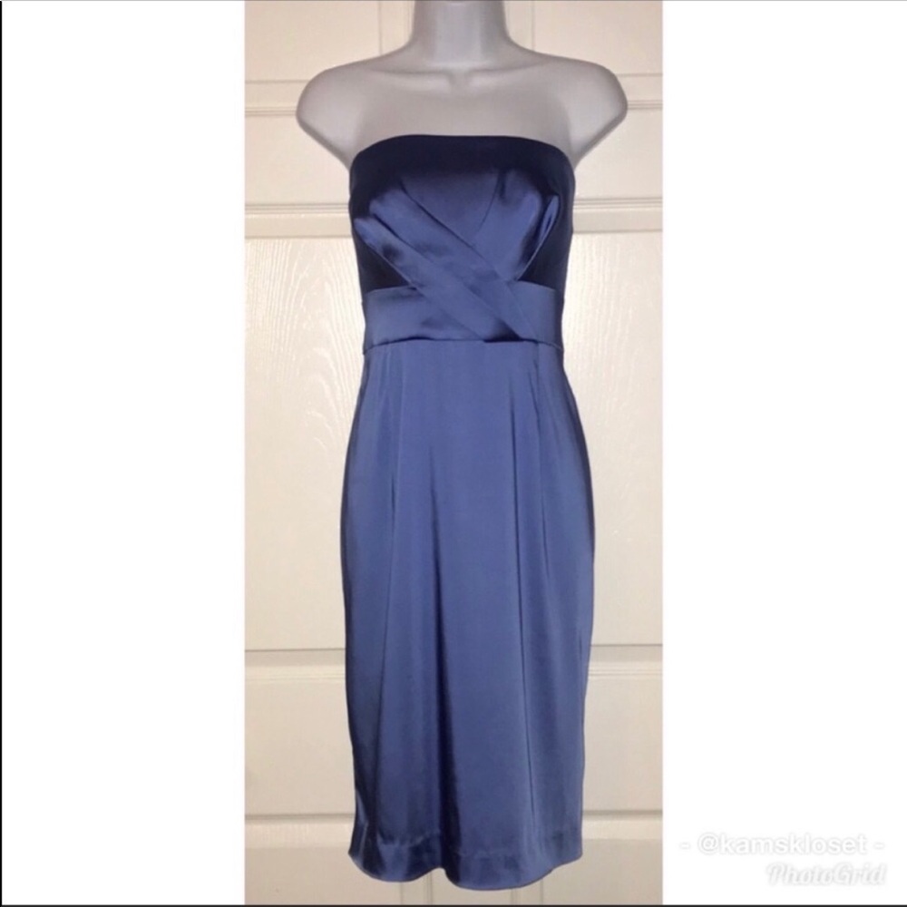 Calvin Klein | Sapphire Blue Satin Strapless Dress